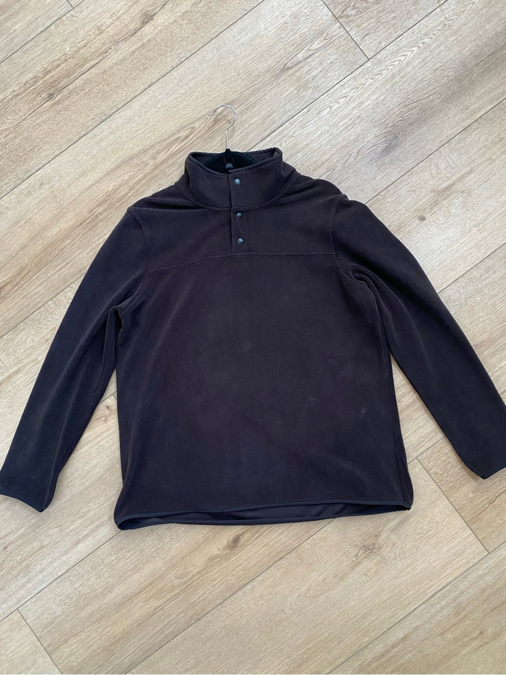 32 Degrees Women’s Black Fleece Snap-Front Mock Neck Pullover Large